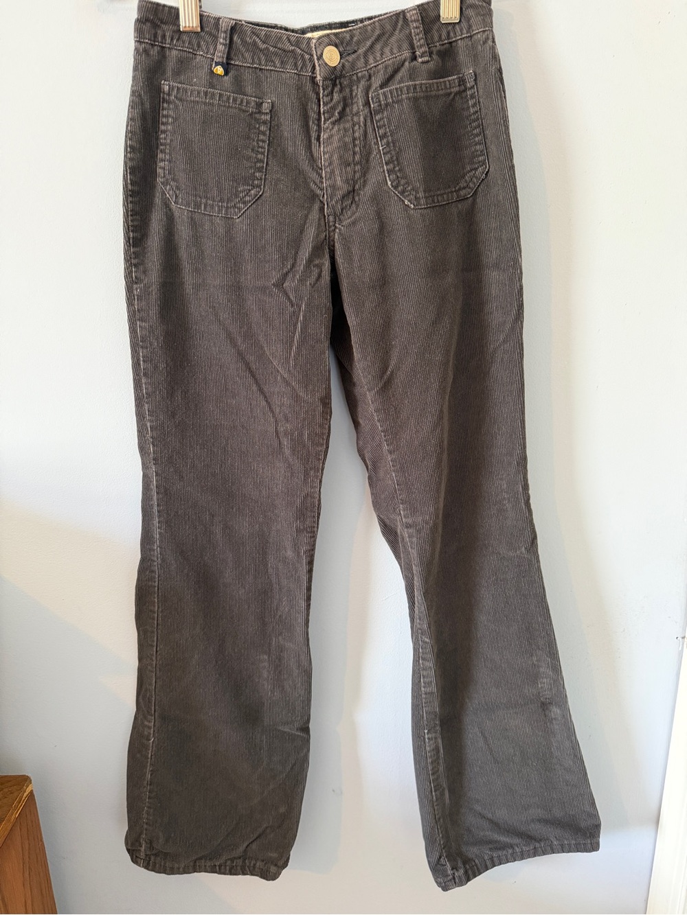 Vintage 90s Blue Asphalt Grey Corduroy Boot Cut Pants